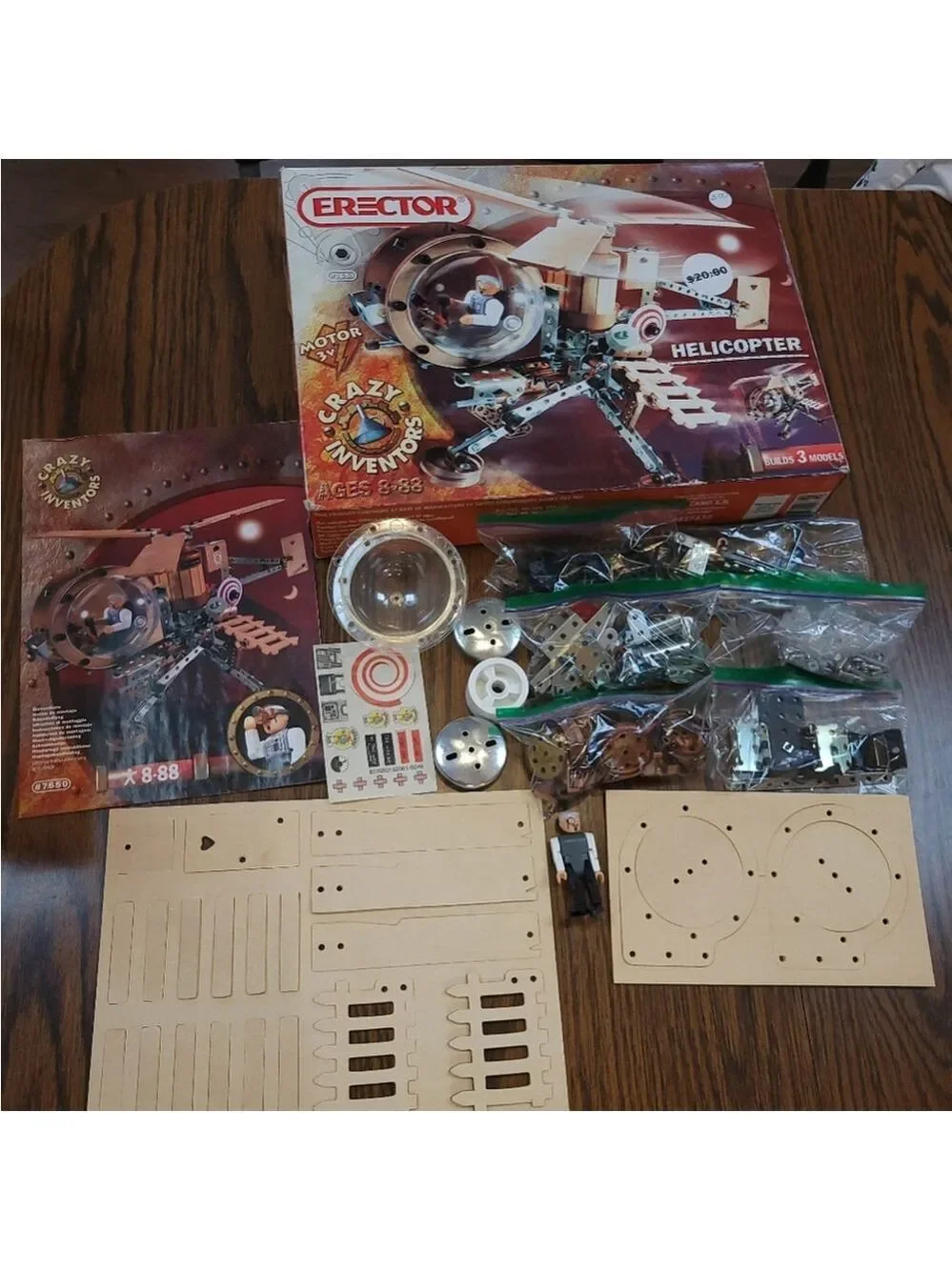 Erector 7650 Vintage Collectible Helicopter Toy Set